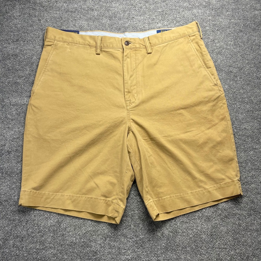 Polo Ralph Lauren Mens Stretch Classic Fit 9 Inch Khaki Chino Shorts Size 36 NEW